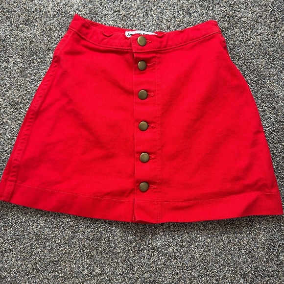 American Apparel Dresses & Skirts - American Apparel Button Down red Jean mini Skirt